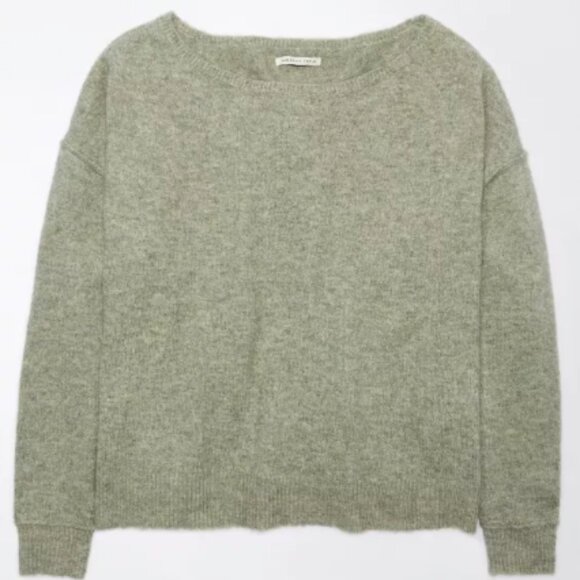 🌿 American Eagle Oversized Ballet-Neck Sweater - Size S, Cozy & Comfy - Picture 4 of 7